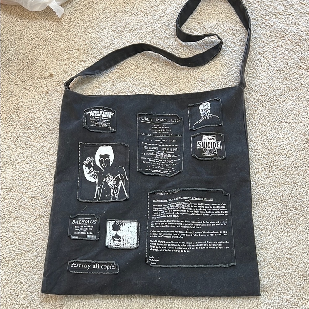 Black Canvas Shoulder Bag